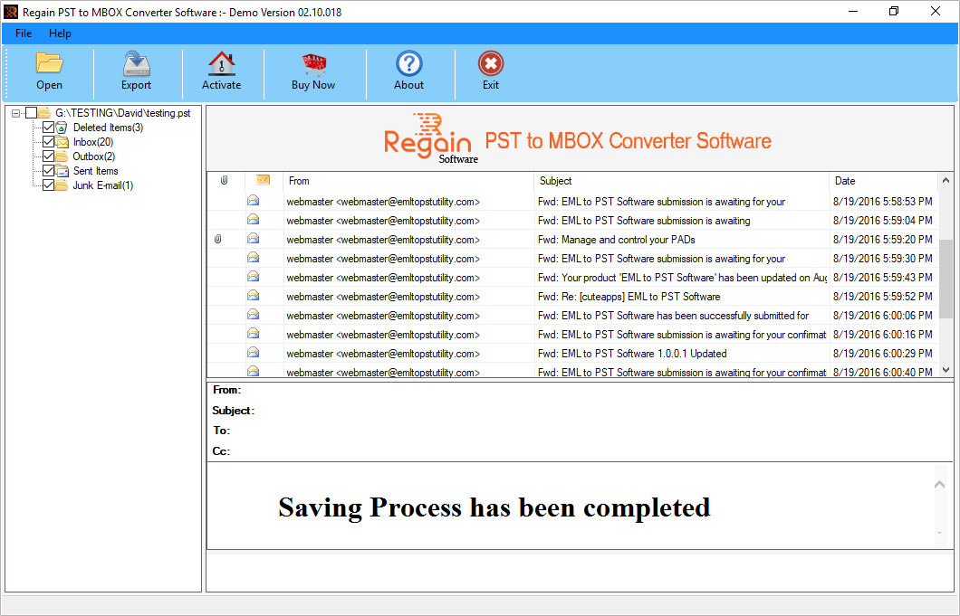 Successfully Convert PST to MBOX File
